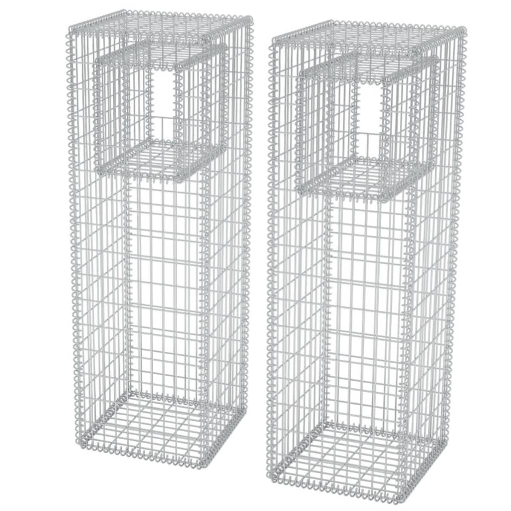 vidaXL 1/2x Gabion Basket Steel Garden Barrier Post/Planter Flower Multi Sizes