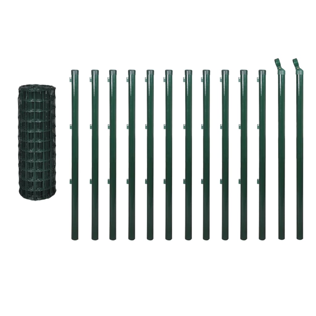 vidaXL Fence Garden Barrier Fence Metal Fence Wire Mesh Fencing Steel Green