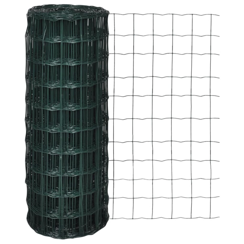 vidaXL Euro Fence Steel Garden Privacy Border Enclosure Green Multi Sizes