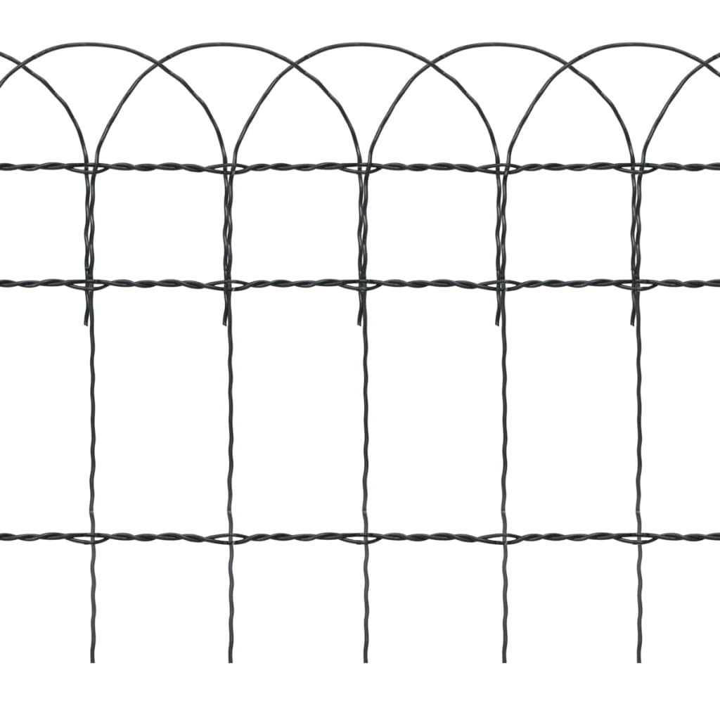 NNEVL Garden Border Fence Powder-coated Iron 25x0.4 m