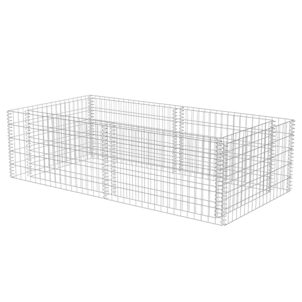 vidaXL Gabion Planter Gabion Basket Post Raised Garden Bed Galvanized Steel