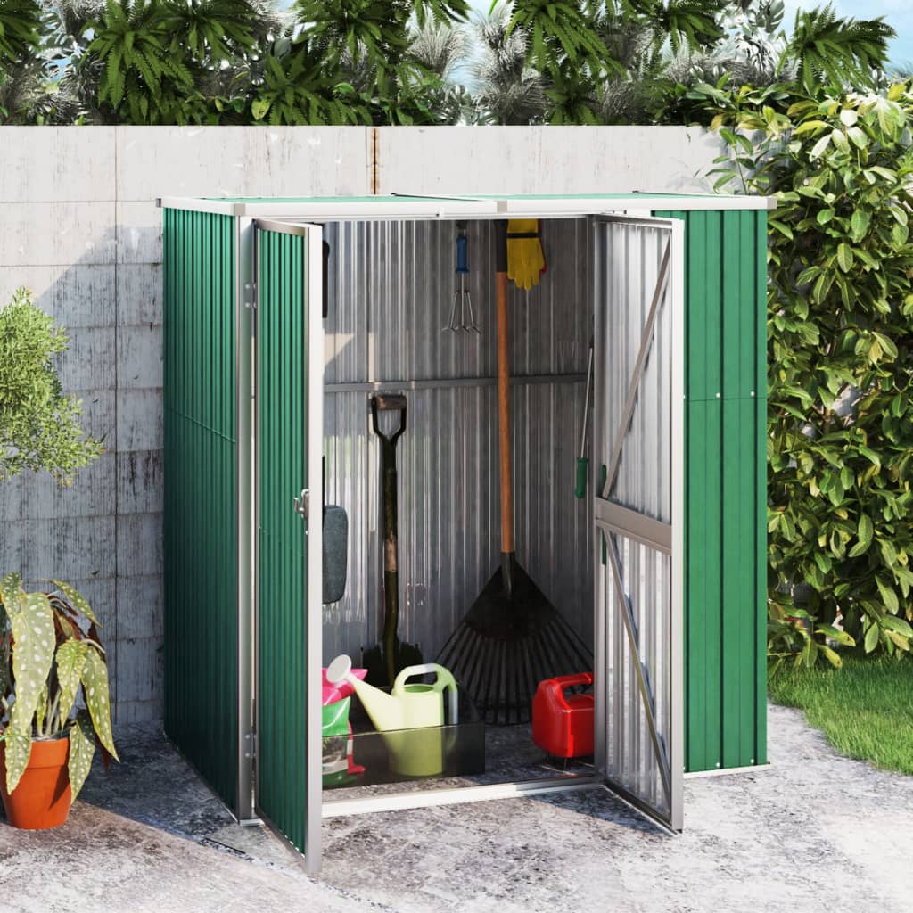 vidaXL Tool Shed Garden Outdoor Storage Shed Tool Organizer Galvanized Steel