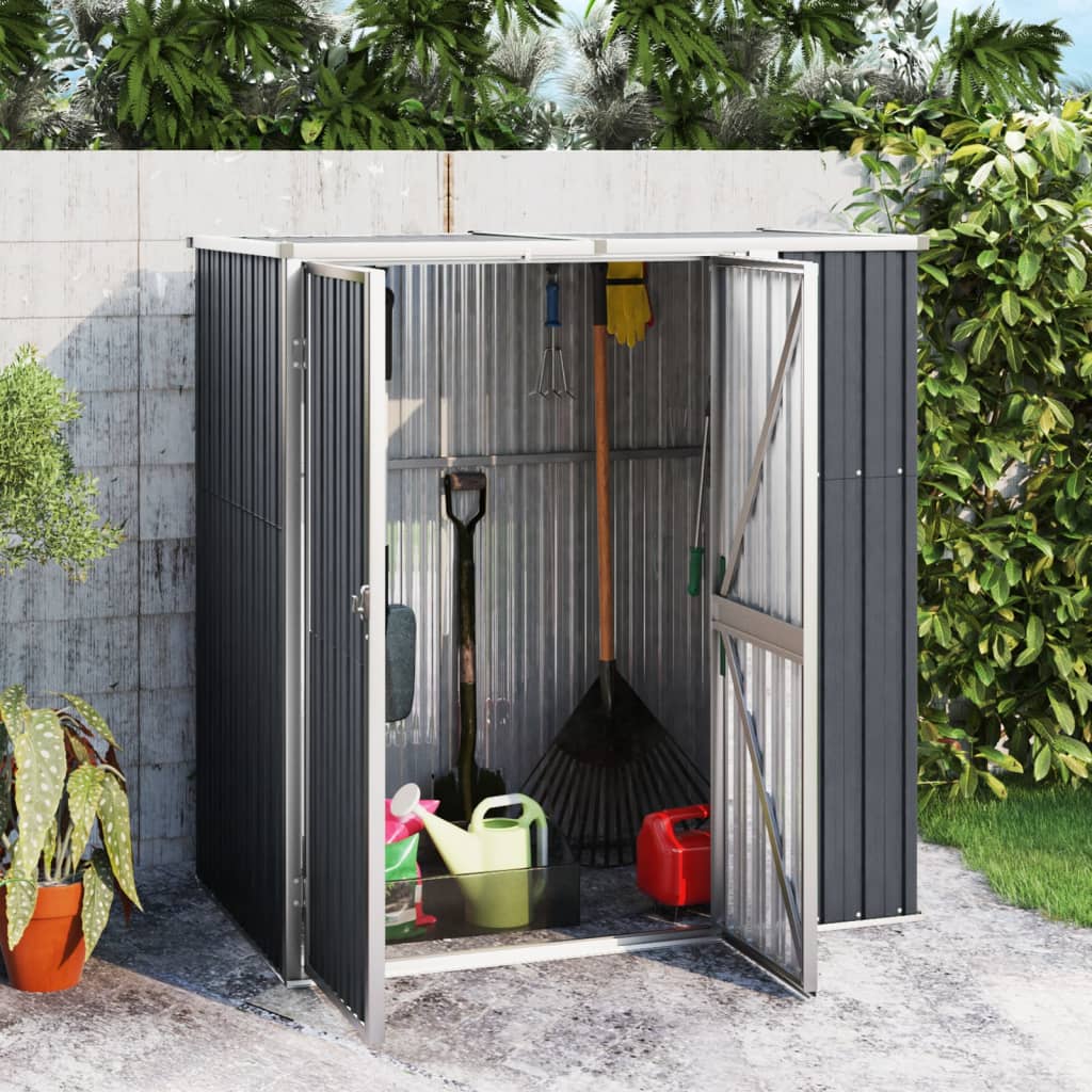 vidaXL Tool Shed Garden Outdoor Storage Shed Tool Organizer Galvanized Steel