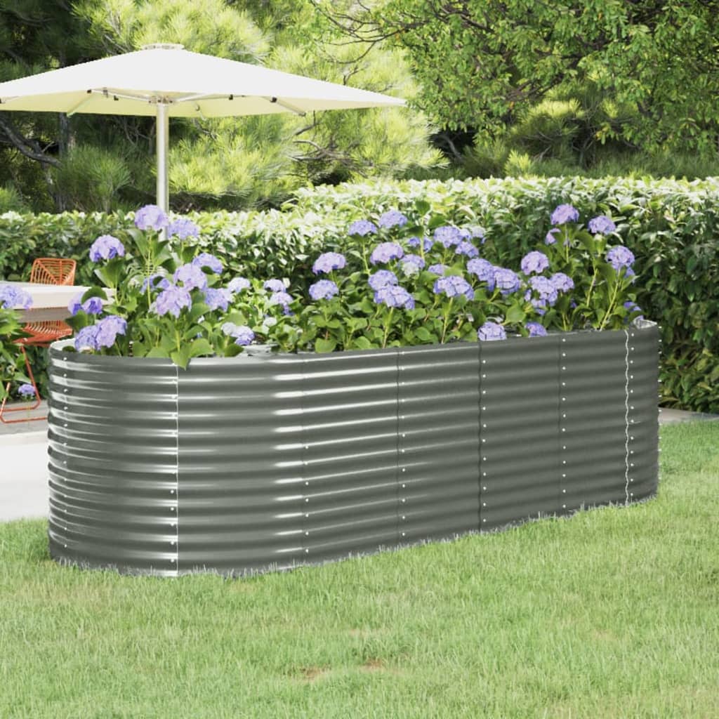 vidaXL Garden Raised Bed Patio Outdoor Raised Planter Box Powder-coated Steel