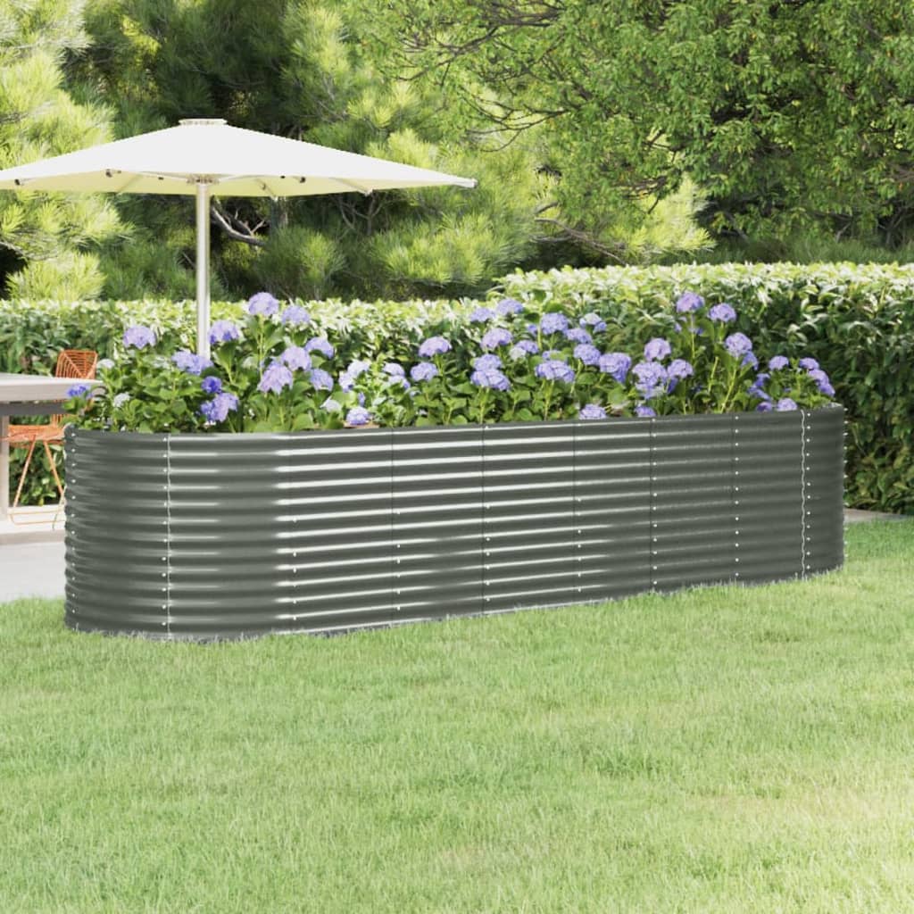 vidaXL Garden Raised Bed Patio Outdoor Raised Planter Box Powder-coated Steel