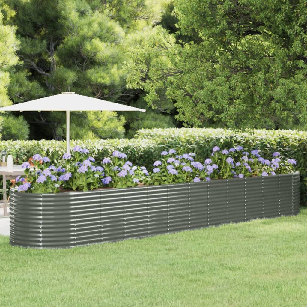 vidaXL Garden Raised Bed Patio Outdoor Raised Planter Box Powder-coated Steel