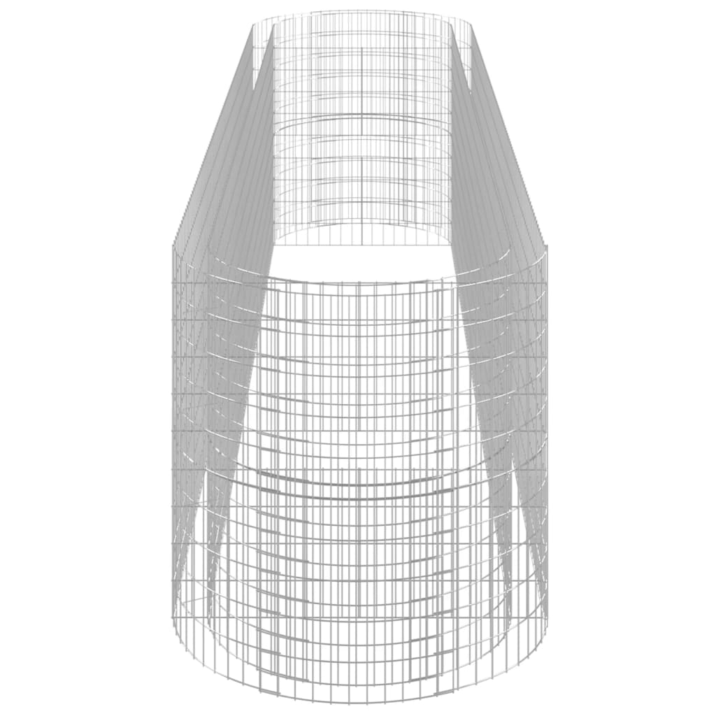 vidaXL Raised Garden Bed Outdoor Gabion Raised Bed Flower Pot Galvanized Iron