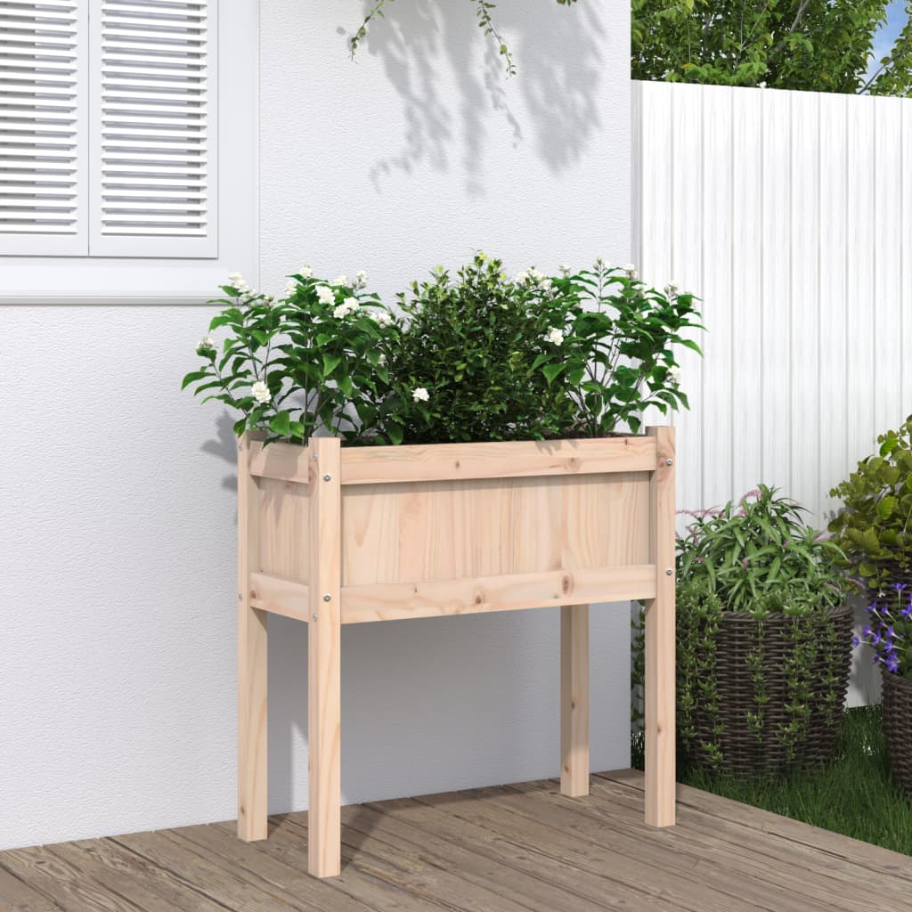 vidaXL Garden Planters with Legs Outdoor Flower Box Pot Solid Wood Douglas