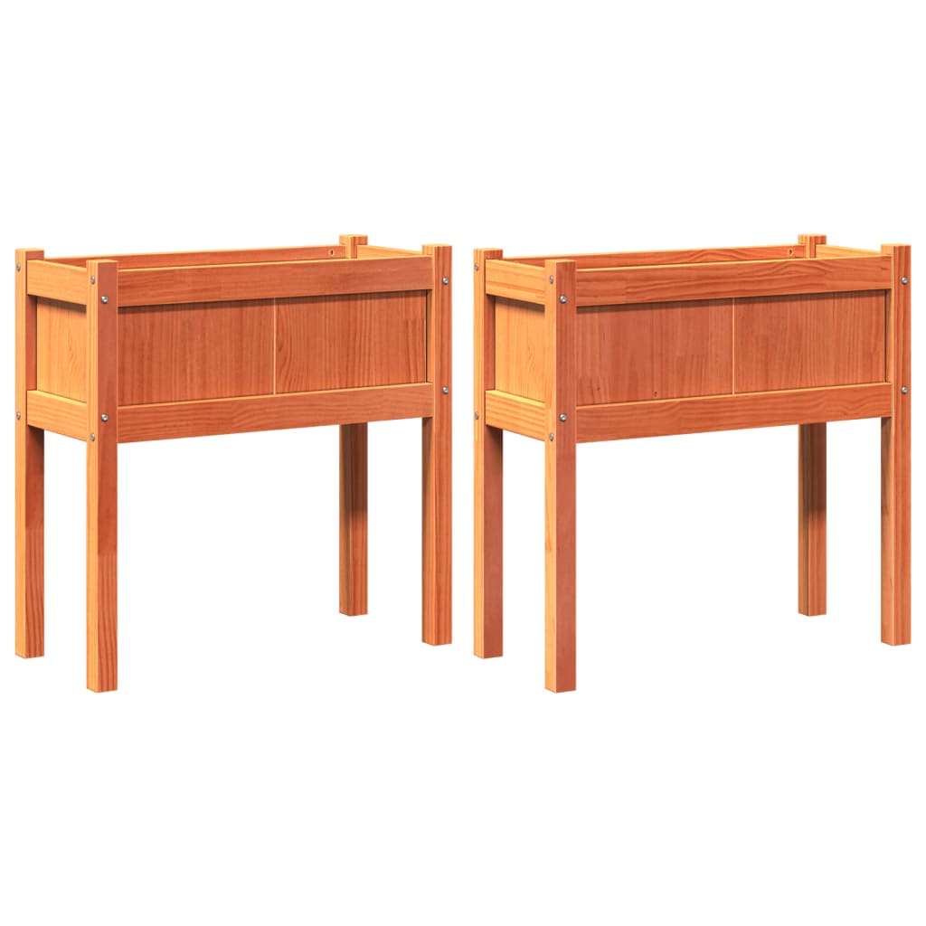 vidaXL Garden Planters with Legs Outdoor Flower Box Pot Solid Wood Douglas