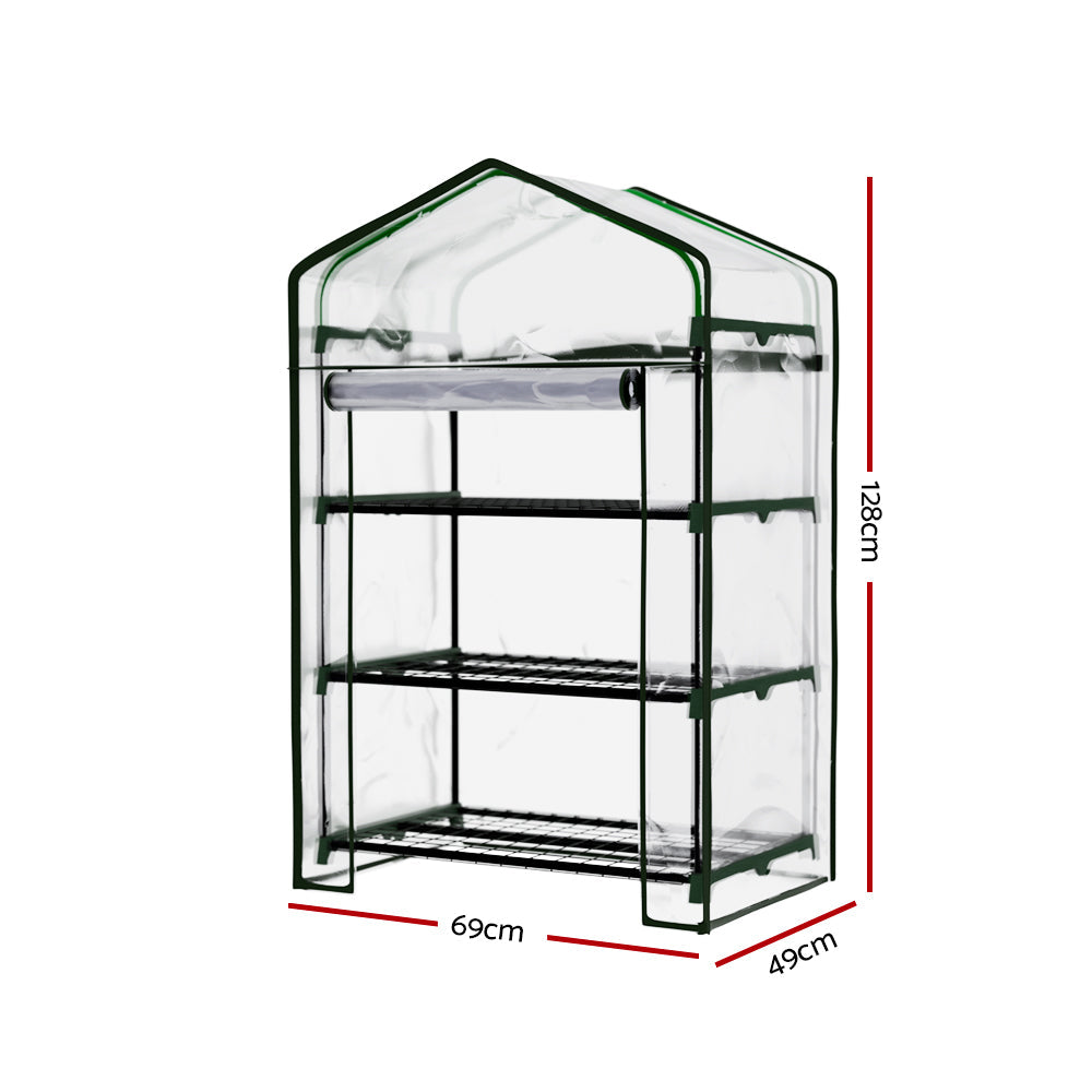 NNEDSZ Greenfingers Greenhouse 3 Tiers Mini Green House Garden Bed Planter Box 1.28x0.7x0.5M