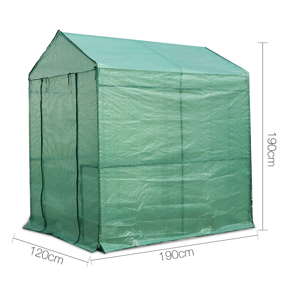 NNEDSZ Greenfingers Greenhouse Garden Shed Green House 1.9X1.2M Storage Plant Lawn