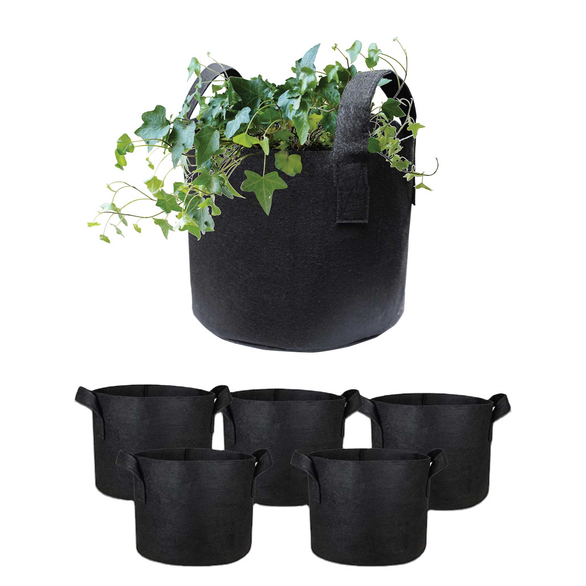 NNEDSZ 6 Pck 10 Gallon Fabric Flower Pots 38L Garden Planter Bags Black Felt Root Pouch