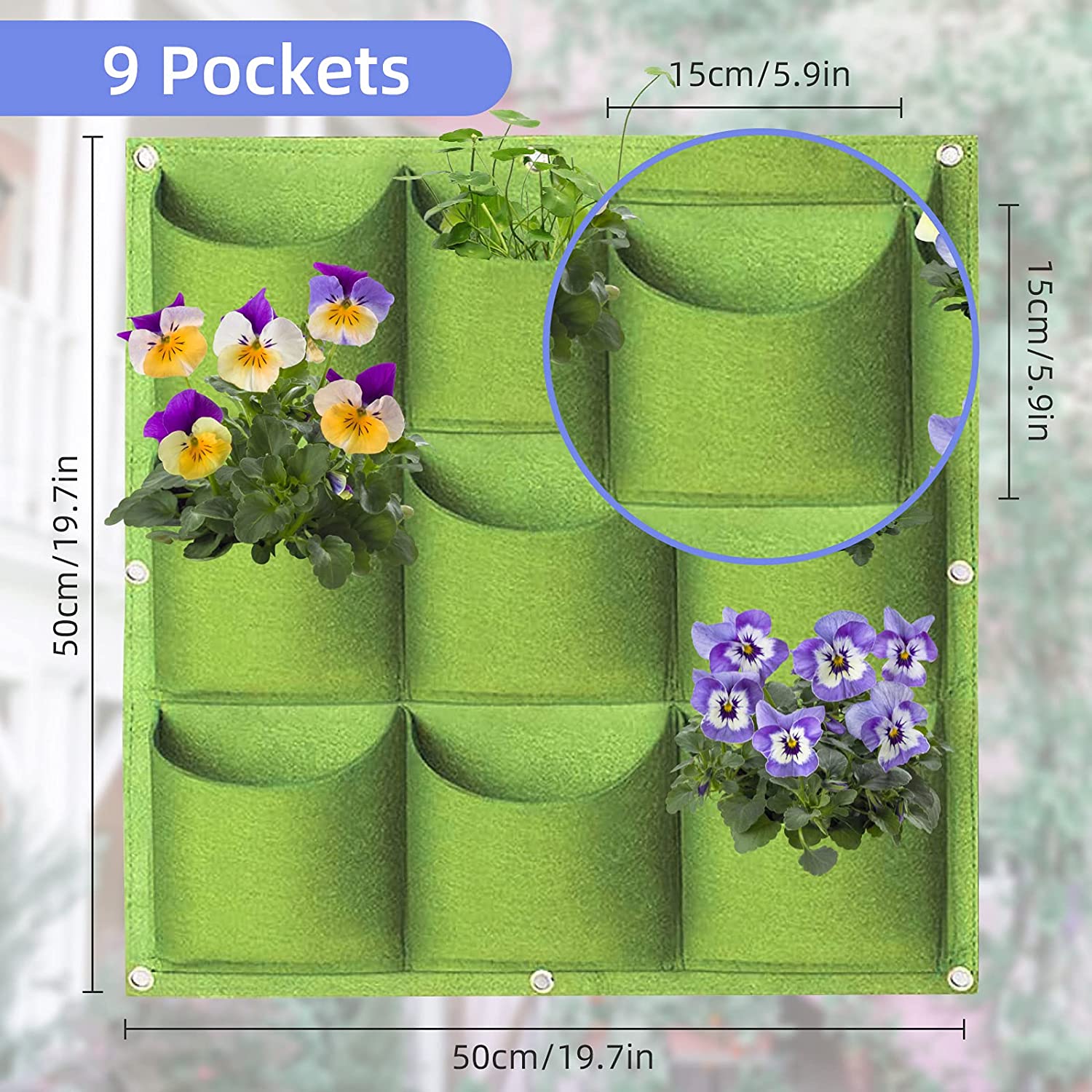NNEDSZ 9 Pockets Wall Hanging Planter Planting Grow Bag Vertical Garden Vegetable Flower Green