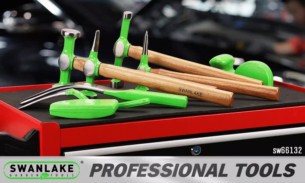 NNEDSZ 9-Piece Garden Tools Auto Body Hammer Dolly Set Car Body Dent Repair Tool Case