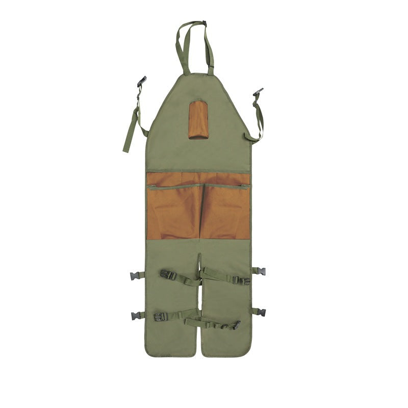 NNEDSZ Brown Pocket Heavy-Duty Gardening Apron with Adjustable Straps and Multi-Pocket Design