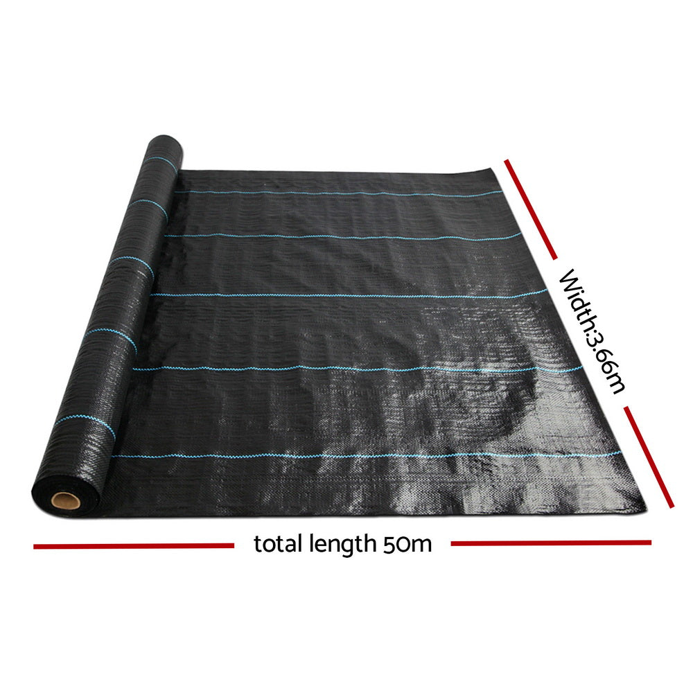 NNEDSZ 3.66m x 50m Weedmat Weed Control Mat Woven Fabric Gardening Plant PE