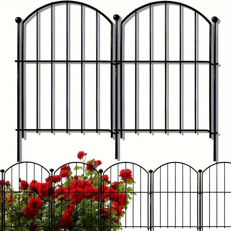 Decorative Metal Garden Fence for Outdoor Borders (10-Pack)