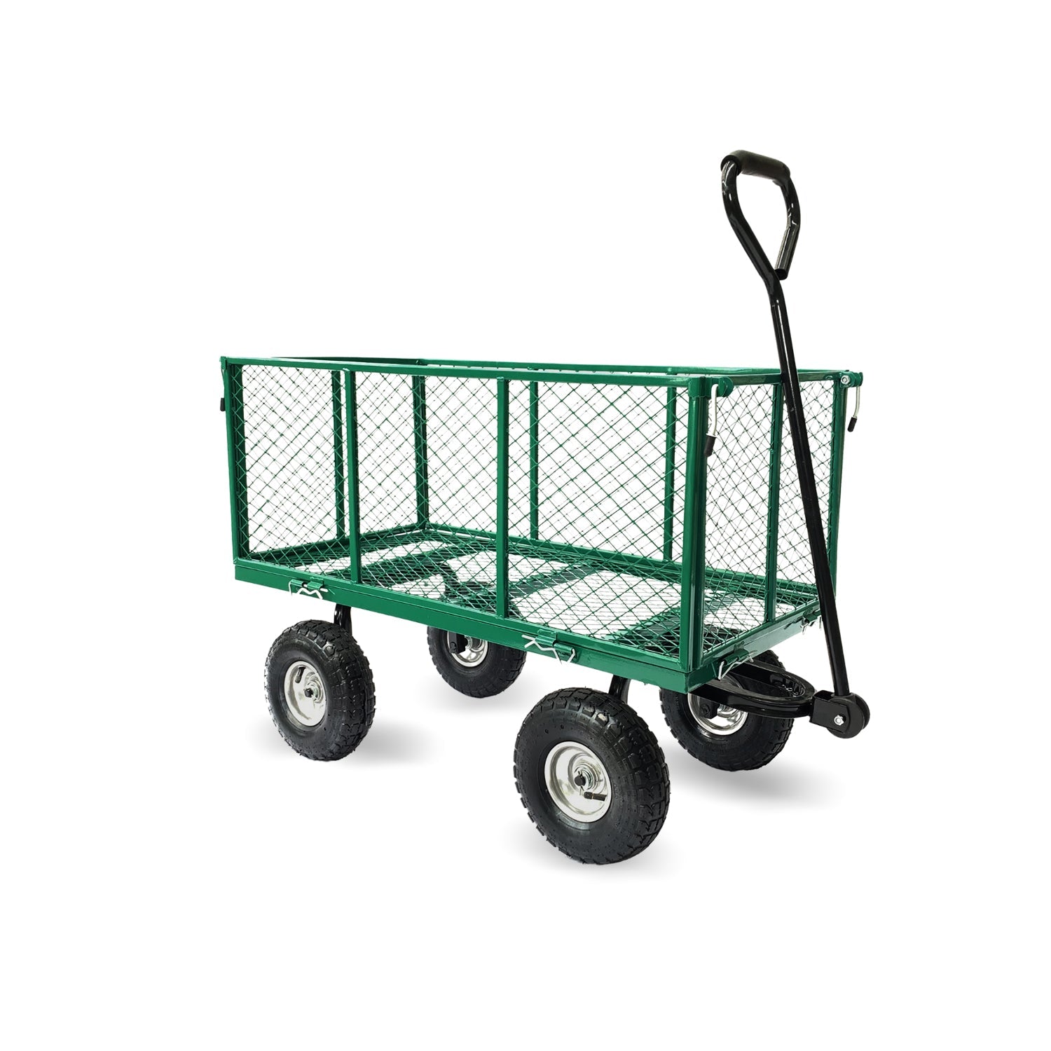 NNEDPE Steel Mesh Garden Trolley Cart - Green