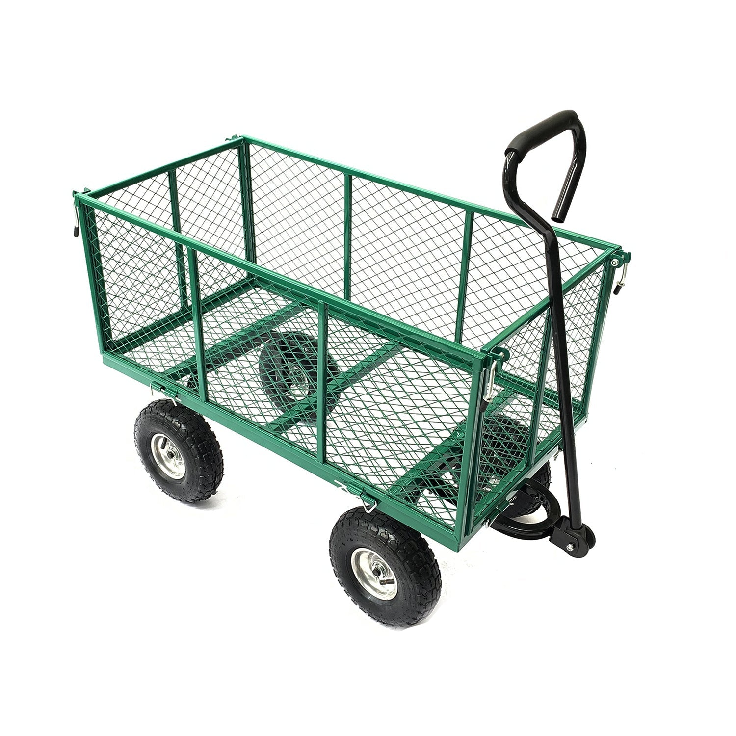 NNEDPE Steel Mesh Garden Trolley Cart - Green