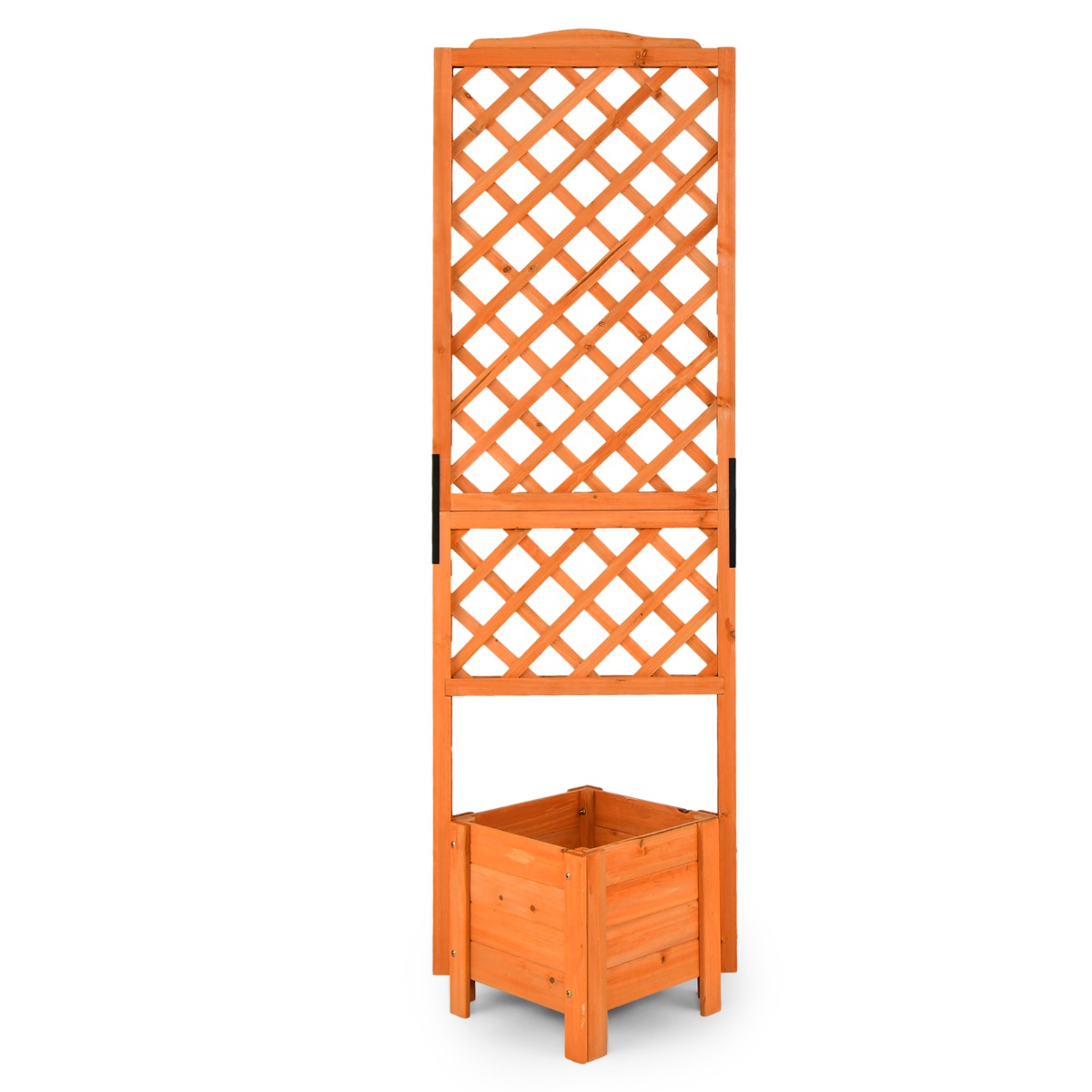 NNECW Free-Standing Raised Garden Bed with Trellis for Indoor & Outdoor Planting