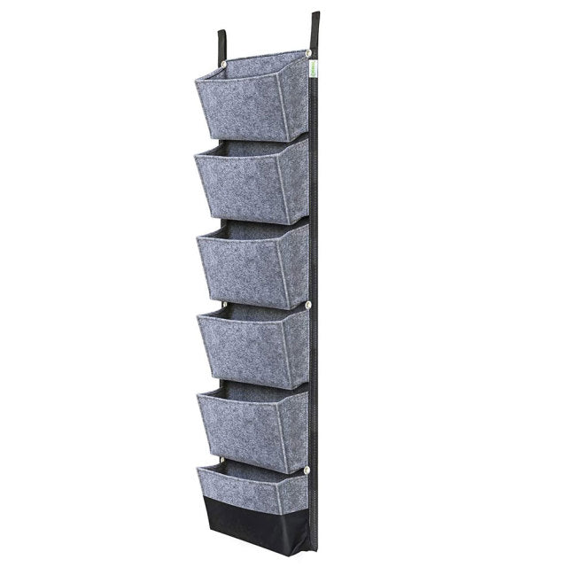 107X 30cm 6 Pocket Green Vertical Garden Planter Wall-mounted Planting Flower Grow Bag Vegetable Fruit Home Garden Supplies