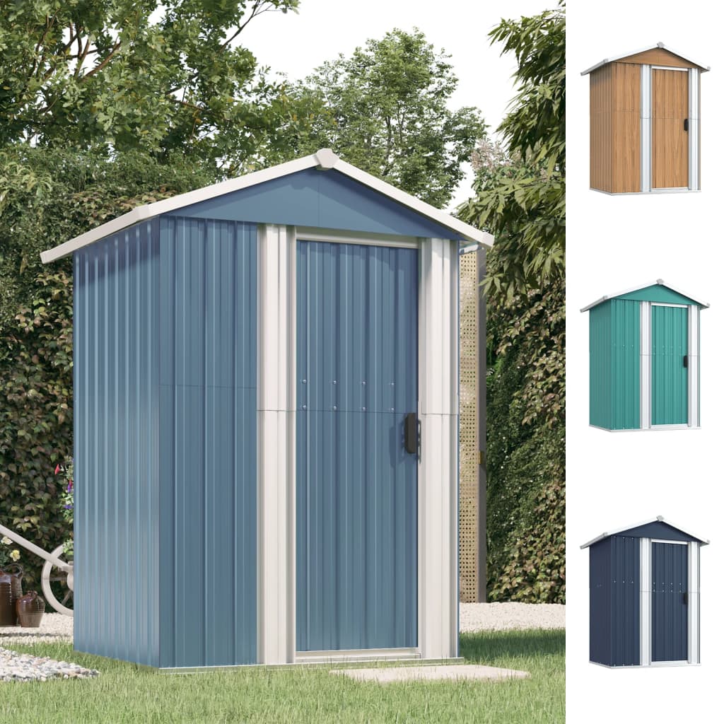 vidaXL Storage Shed Outdoor Garden Shed for Furniture Storage Galvanized Steel
