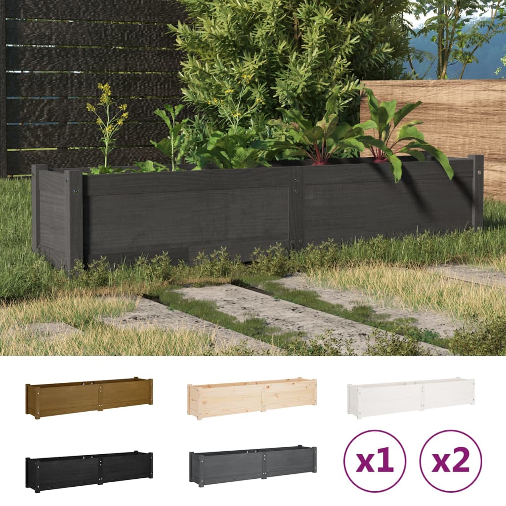 vidaXL Garden Raised Bed Outdoor Wooden Planter Box Garden Pot Solid Wood Pine