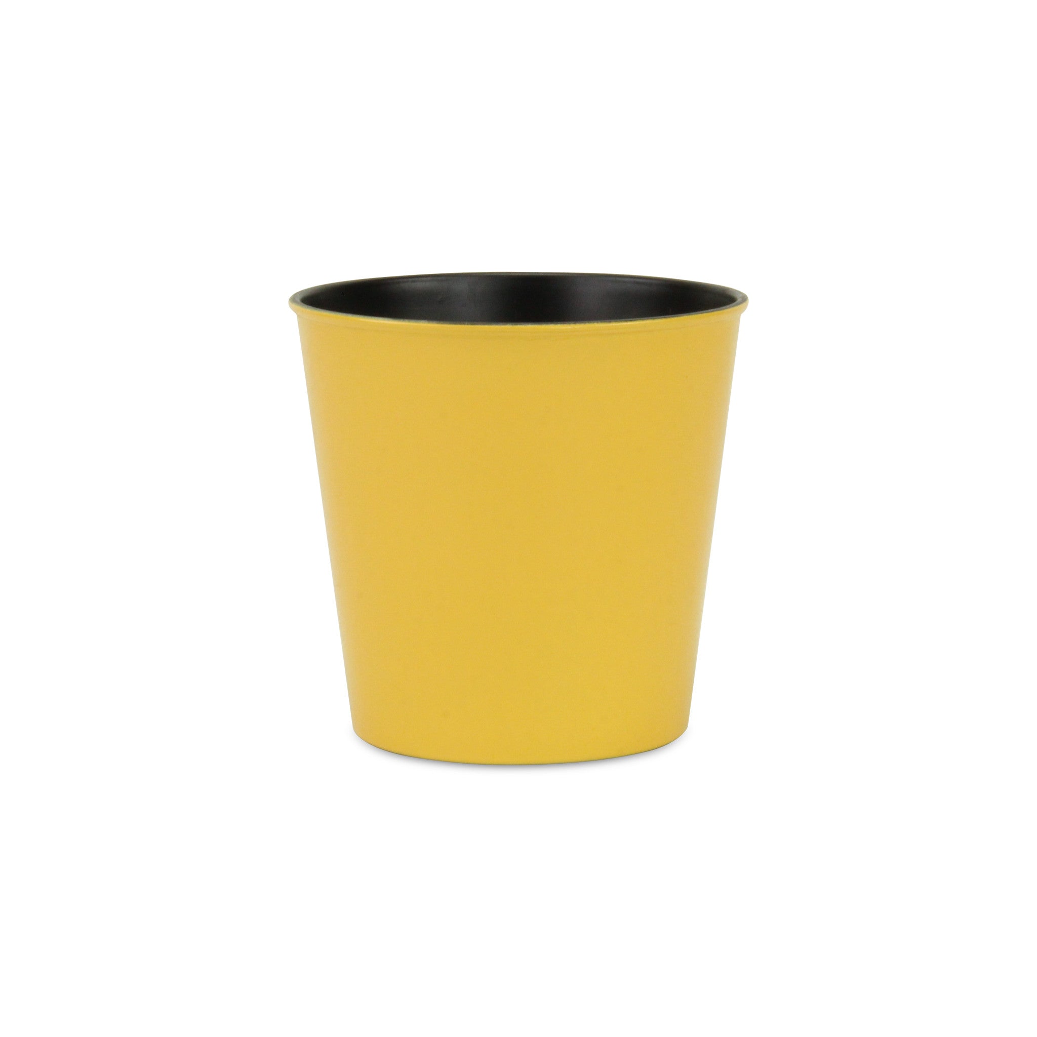 7" Yellow Recycled Plastic Indoor Outdoor Round Pot Planter