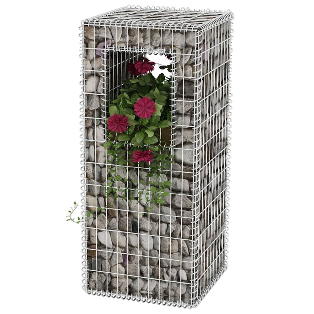 vidaXL 1/2x Gabion Basket Steel Garden Barrier Post/Planter Flower Multi Sizes