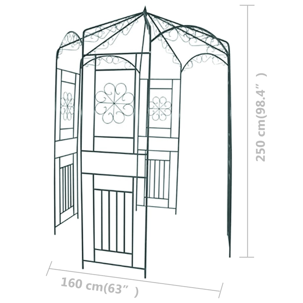 NNEVL Garden Arch 250 cm Dark Green