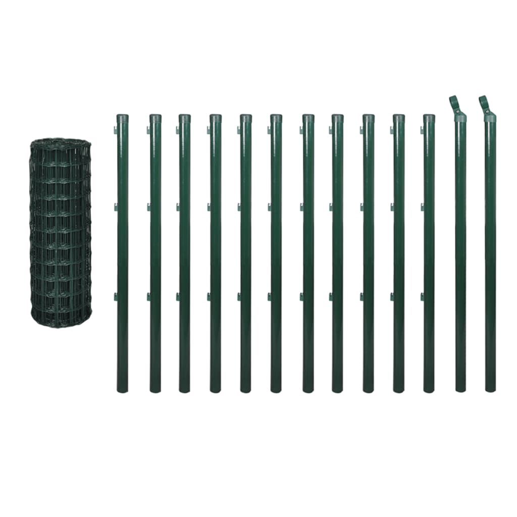 vidaXL Fence Garden Barrier Fence Metal Fence Wire Mesh Fencing Steel Green