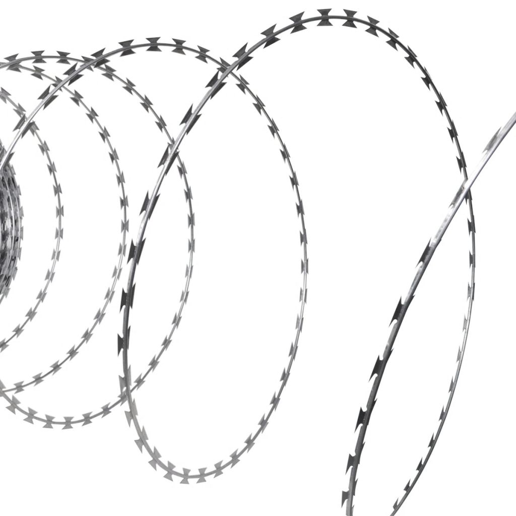 vidaXL Razor Wire Garden Helical Wire Fence Concertina Wire Galvanized Steel