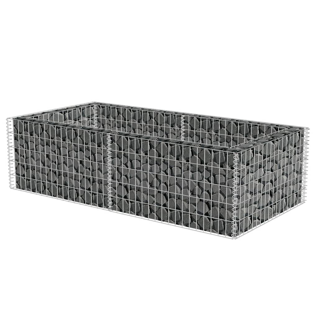 vidaXL Gabion Planter Gabion Basket Post Raised Garden Bed Galvanized Steel