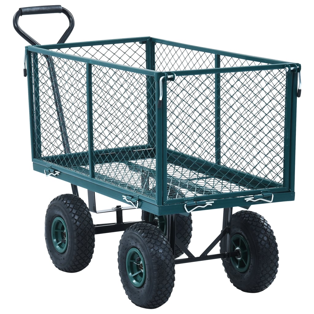 vidaXL Garden Hand Trolley Green 771.6 lb