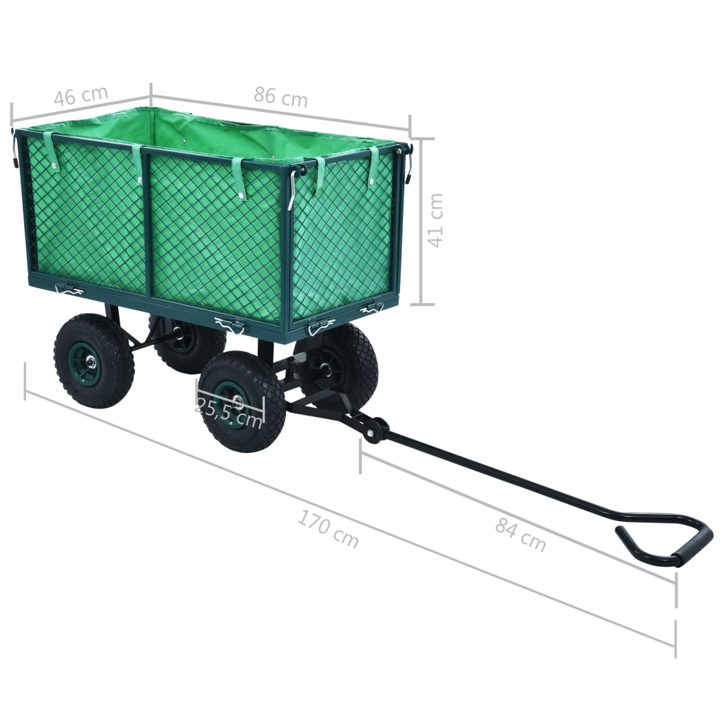 vidaXL Garden Hand Trolley Green 771.6 lb