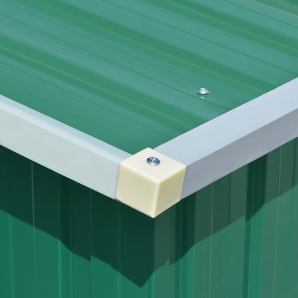 vidaXL Garden Shed Green 101.2"x389.8"x71.3" Galvanized steel