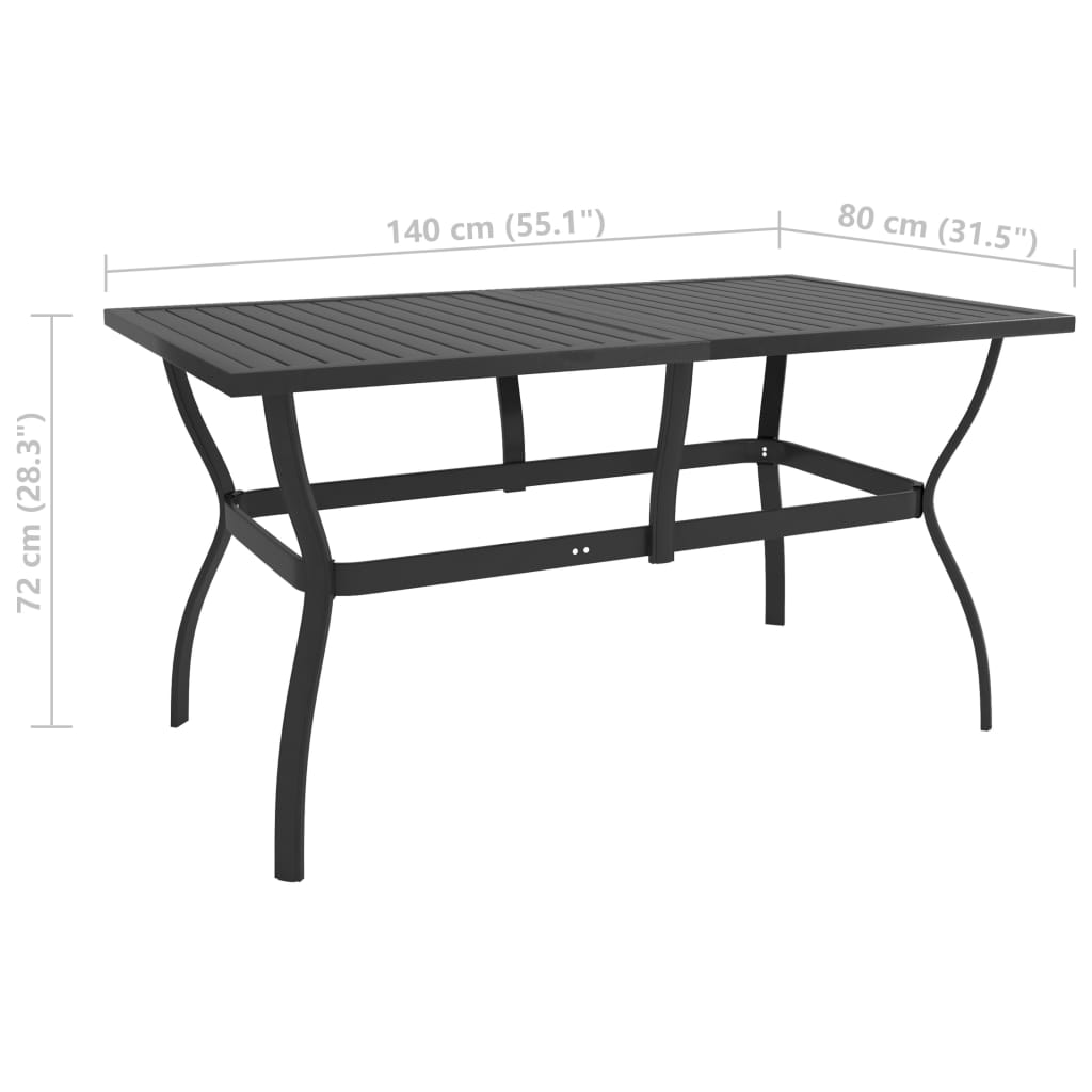 vidaXL Outdoor Dining Table Patio Table Porch Deck Garden Furniture Steel