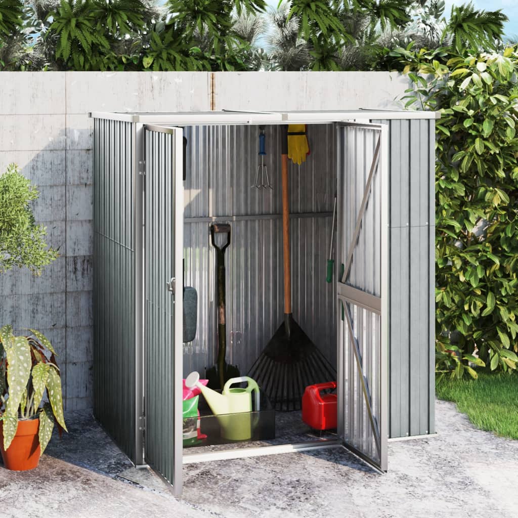 vidaXL Tool Shed Garden Outdoor Storage Shed Tool Organizer Galvanized Steel