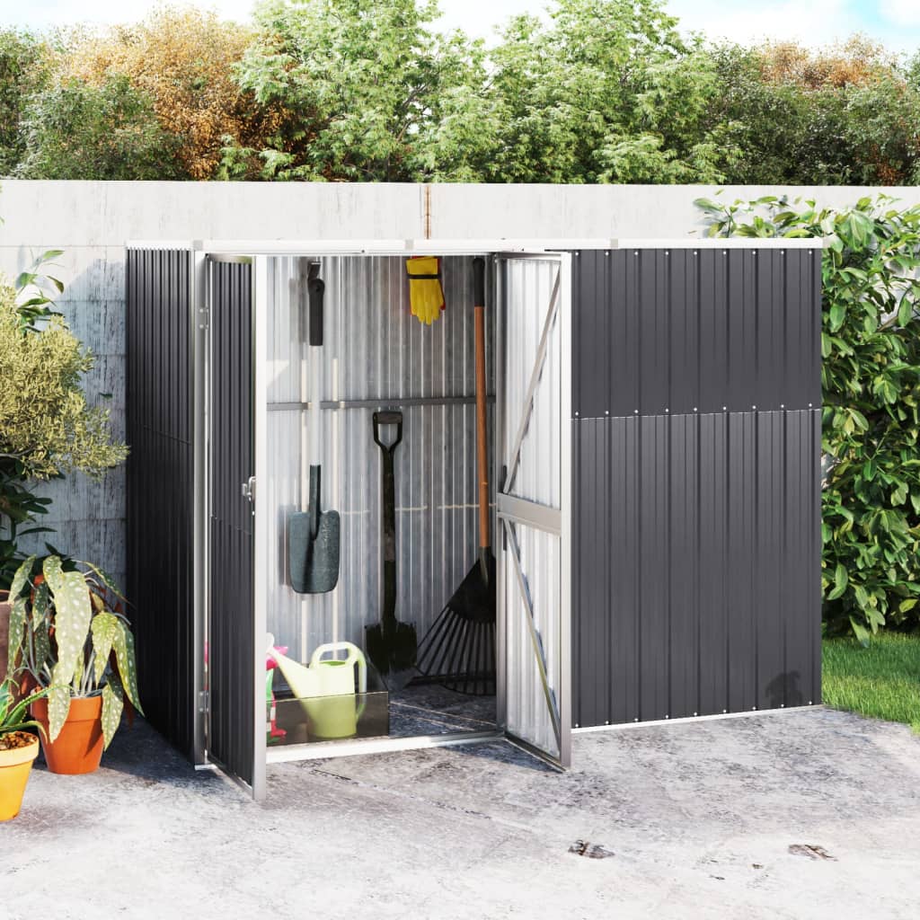 vidaXL Tool Shed Garden Outdoor Storage Shed Tool Organizer Galvanized Steel