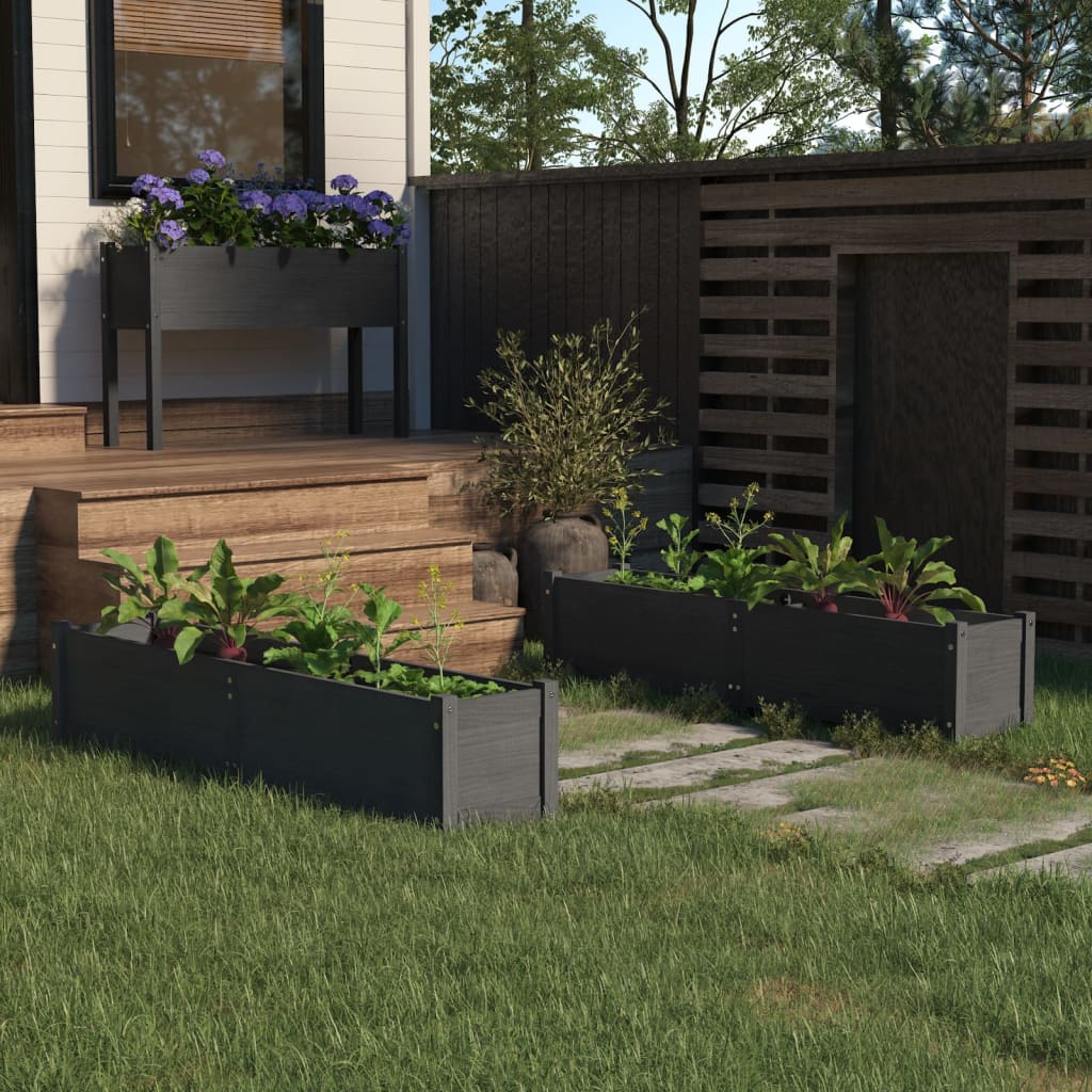 vidaXL Garden Raised Bed Outdoor Wooden Planter Box Garden Pot Solid Wood Pine