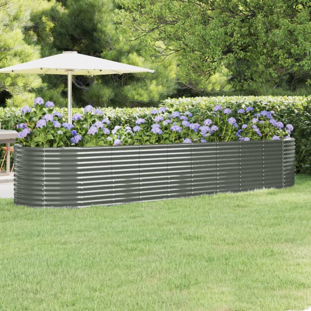 vidaXL Garden Raised Bed Patio Outdoor Raised Planter Box Powder-coated Steel