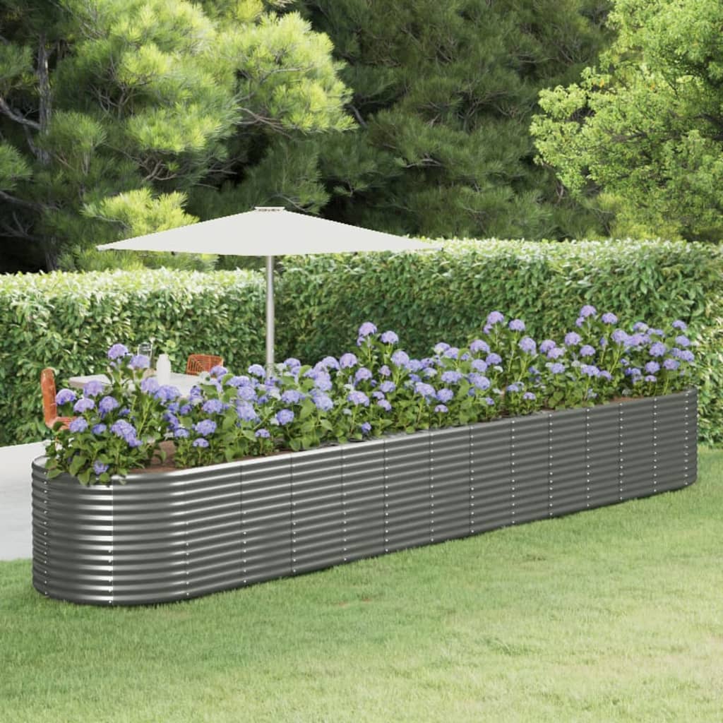 vidaXL Garden Raised Bed Patio Outdoor Raised Planter Box Powder-coated Steel