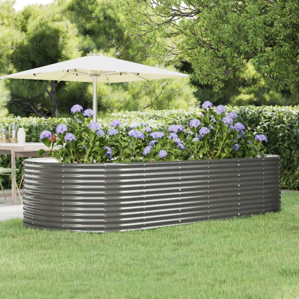 vidaXL Garden Raised Bed Patio Outdoor Raised Planter Box Powder-coated Steel