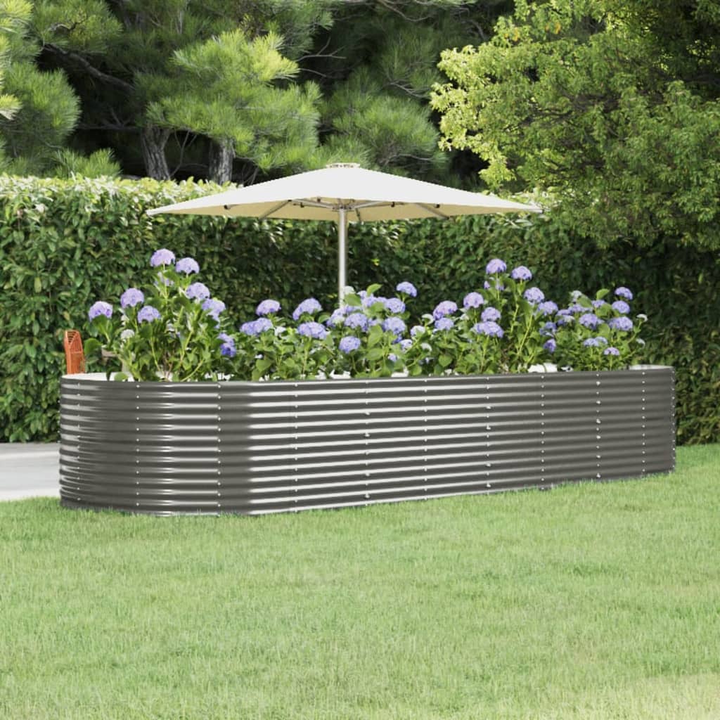 vidaXL Garden Raised Bed Patio Outdoor Raised Planter Box Powder-coated Steel
