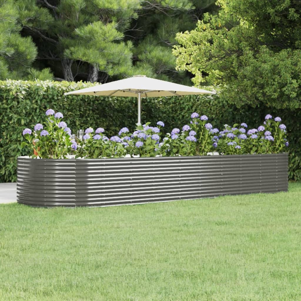 vidaXL Garden Raised Bed Patio Outdoor Raised Planter Box Powder-coated Steel
