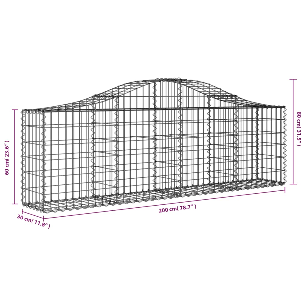 vidaXL Gabion Basket Arched Gabion Basket Planter for Flower Galvanized Iron