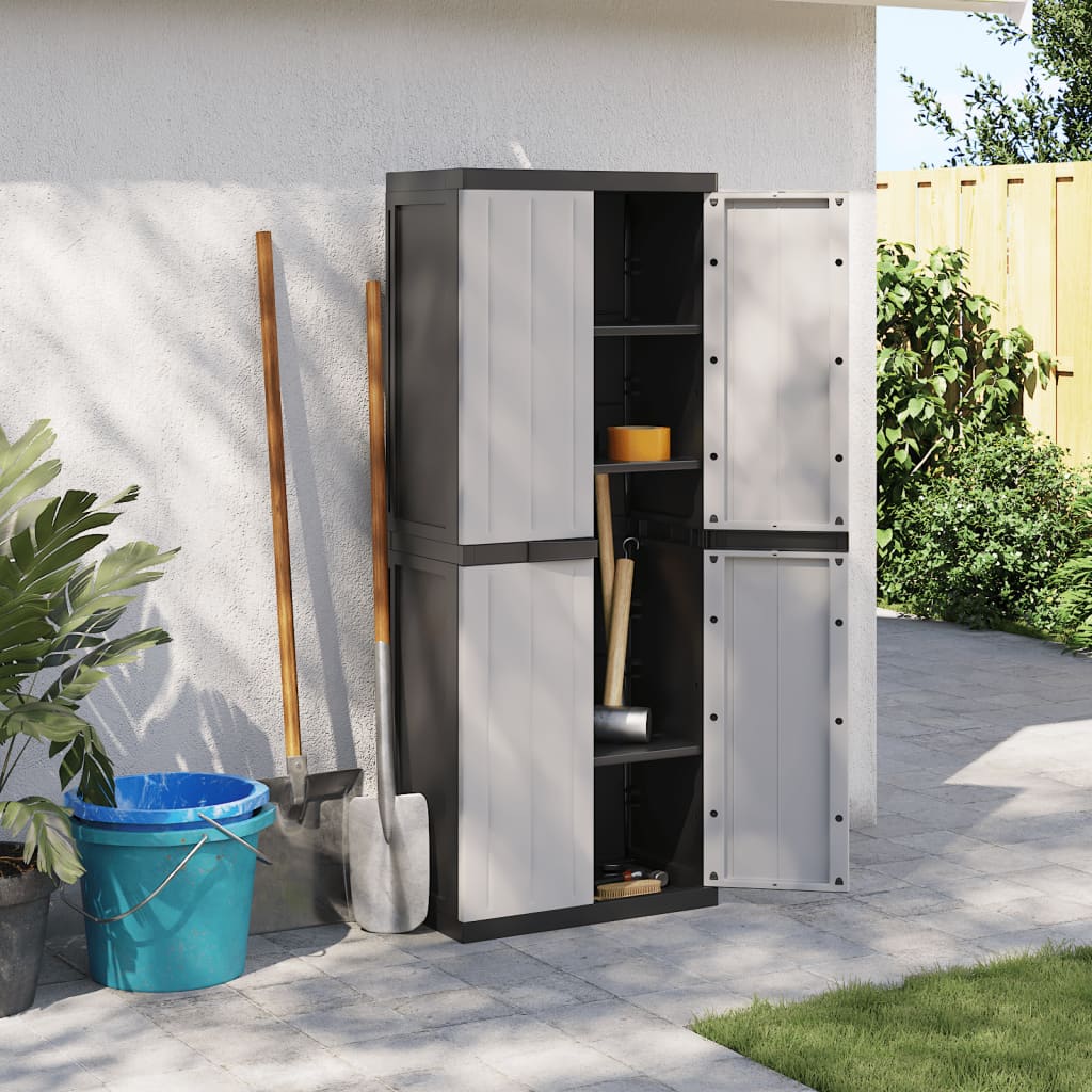 vidaXL Outdoor Storage Cabinet Utility Cupboard Garden Patio Furniture PP