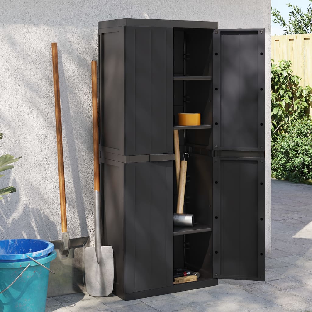 vidaXL Outdoor Storage Cabinet Utility Cupboard Garden Patio Furniture PP