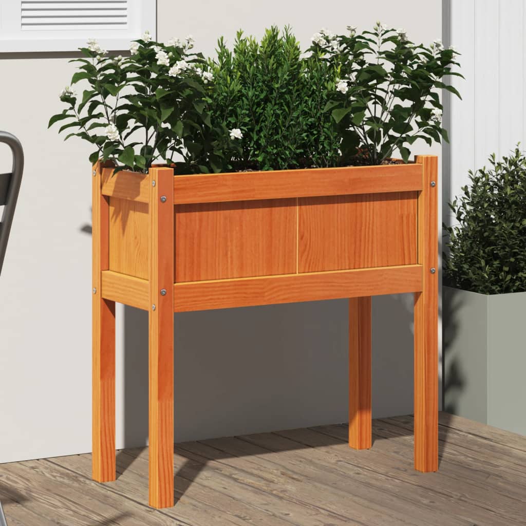 vidaXL Garden Planters with Legs Outdoor Flower Box Pot Solid Wood Douglas