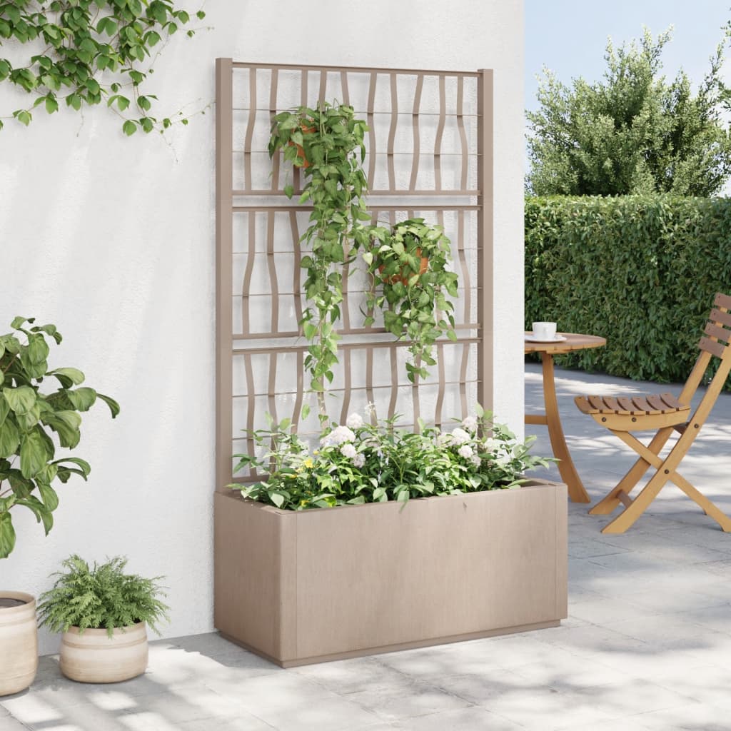 vidaXL Garden Planter with Trellis Trough Plant Pot Flower Box Outdoor PP
